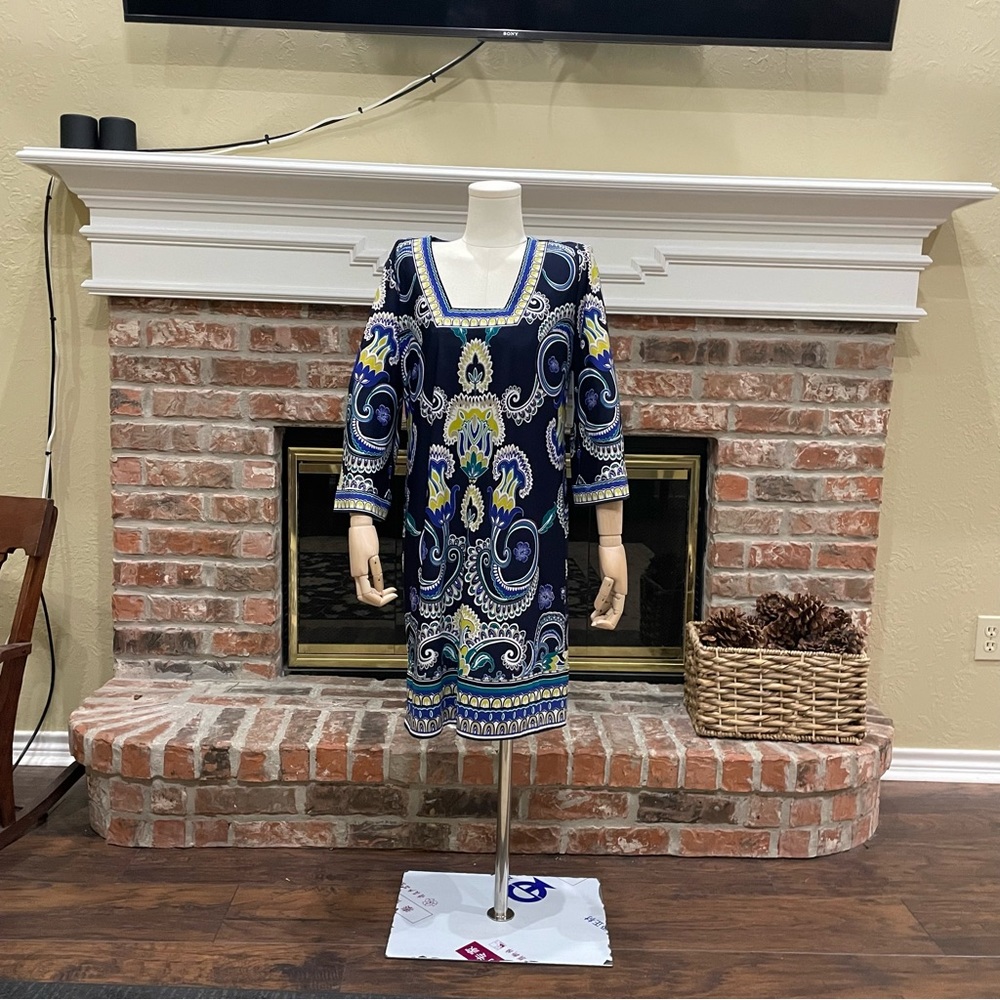 Laundry by Shelli Segal Y2K paisley/floral print knee length dress / 4 / EUC - Picture 8 of 16